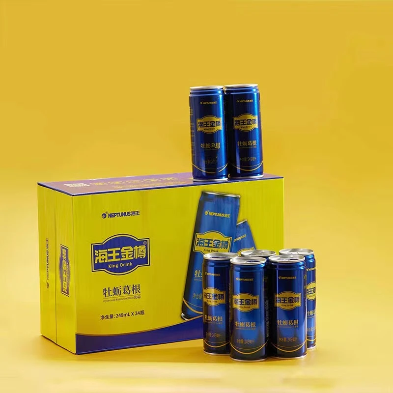 海王金樽牡蛎柠檬酸葛根风味饮品蓝罐一箱24瓶罐装饮料牛磺酸食用