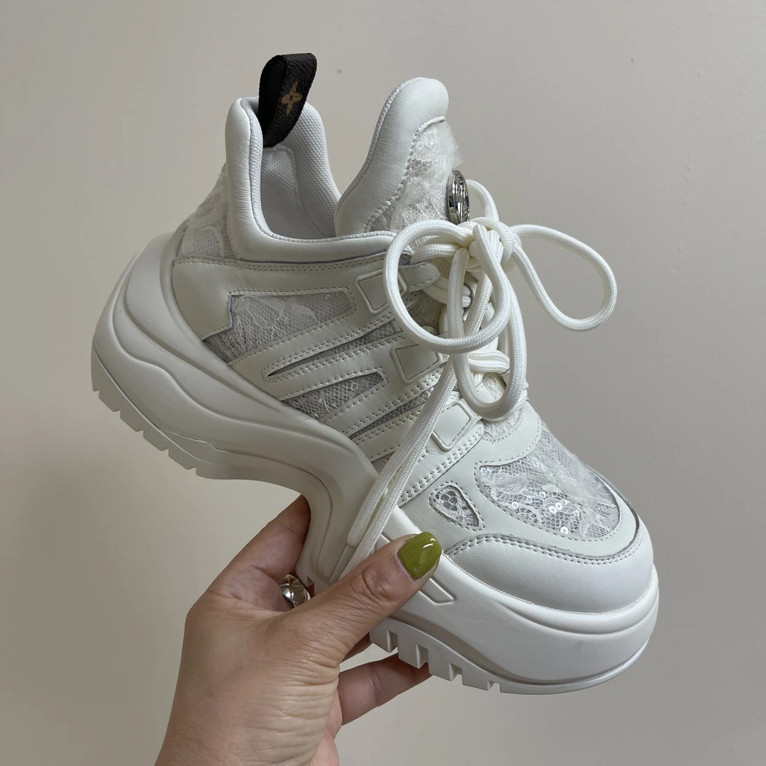 小小苏新款【弓形】时尚潮流老爹鞋厚底休闲百搭骑士女士圆头4-23-1