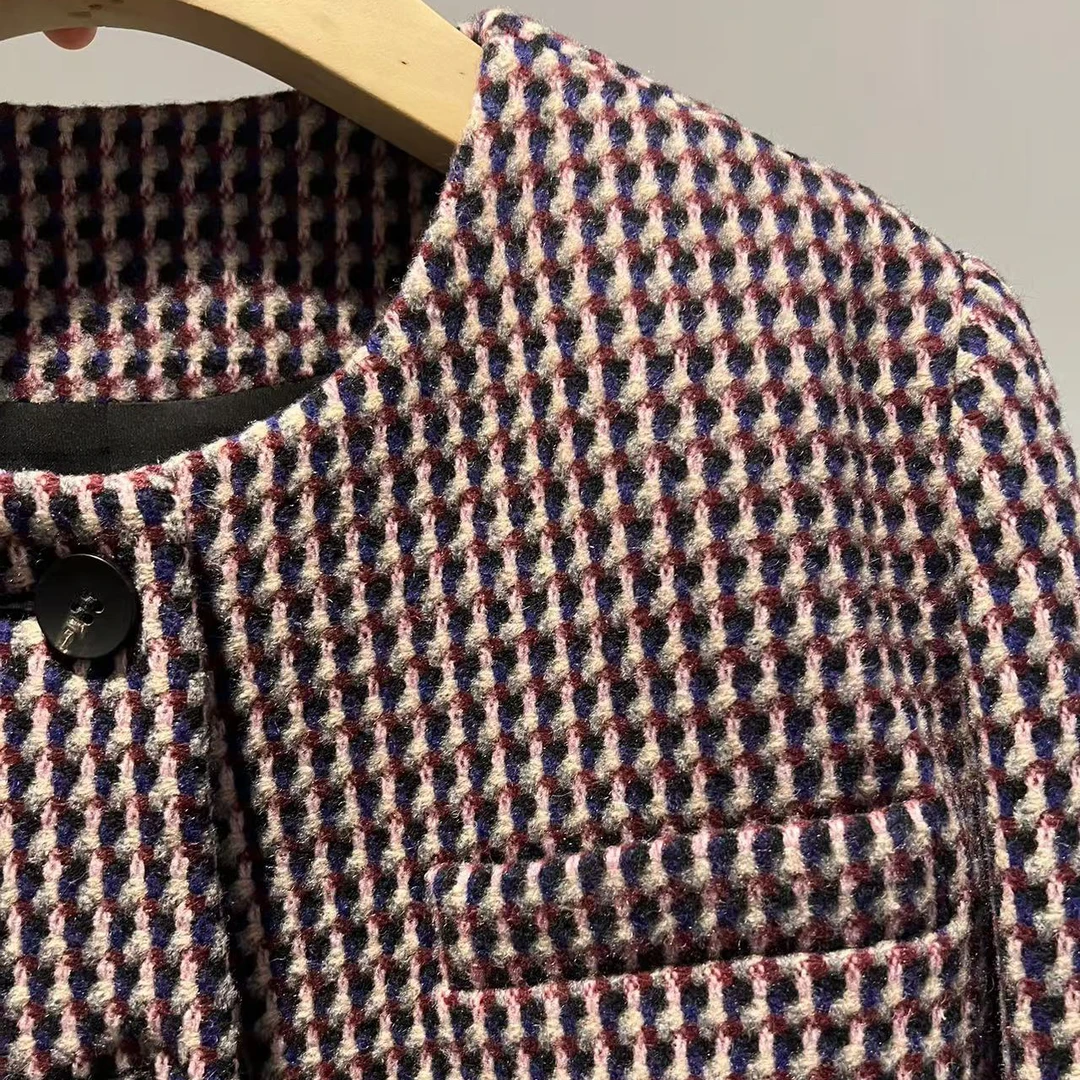 【竹外知时】N羊毛复古微港风外套小香风外套