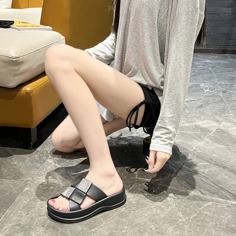 2025新款886-双格时尚一字拖厚底凉拖鞋女士拖鞋外穿女夏季