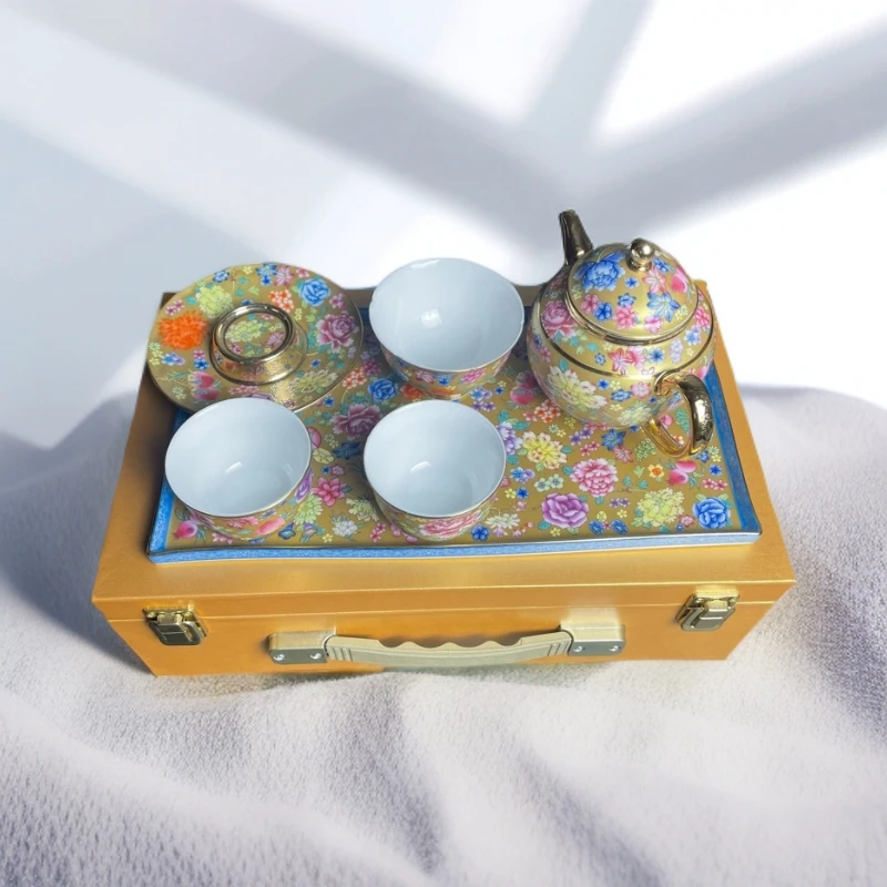DP-A226金色万花茶盘餐具礼盒装