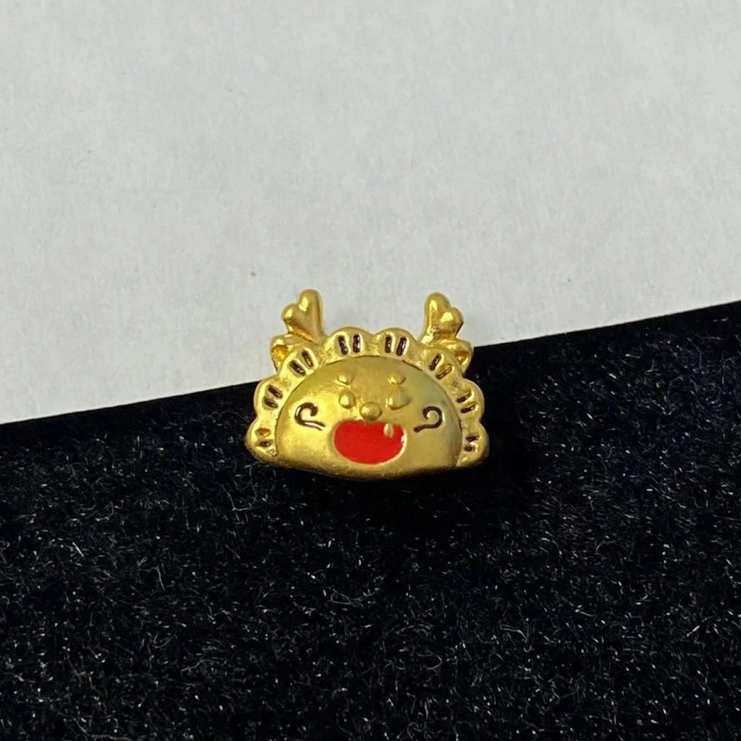 玖凤 足金999烧蓝款笼蒸龙饺穿红玛 瑙手串@@A285