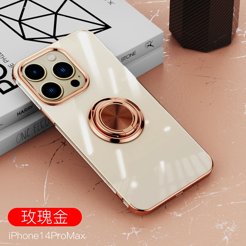 指环支架苹果14ProMax防摔手机壳iphone15pro/13mini透明保护壳12