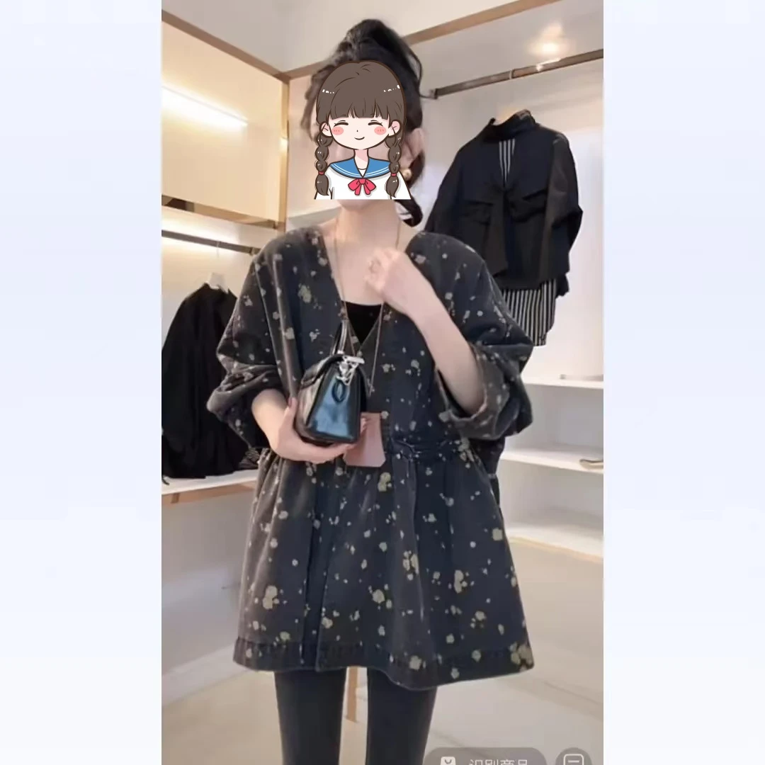 2025春季新款时尚复古印花开衫网红炸街洋气女装上衣休闲减龄外套