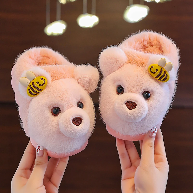 儿童棉拖鞋秋冬季新款男女童卡通室内家用可爱中大童防滑软底棉鞋