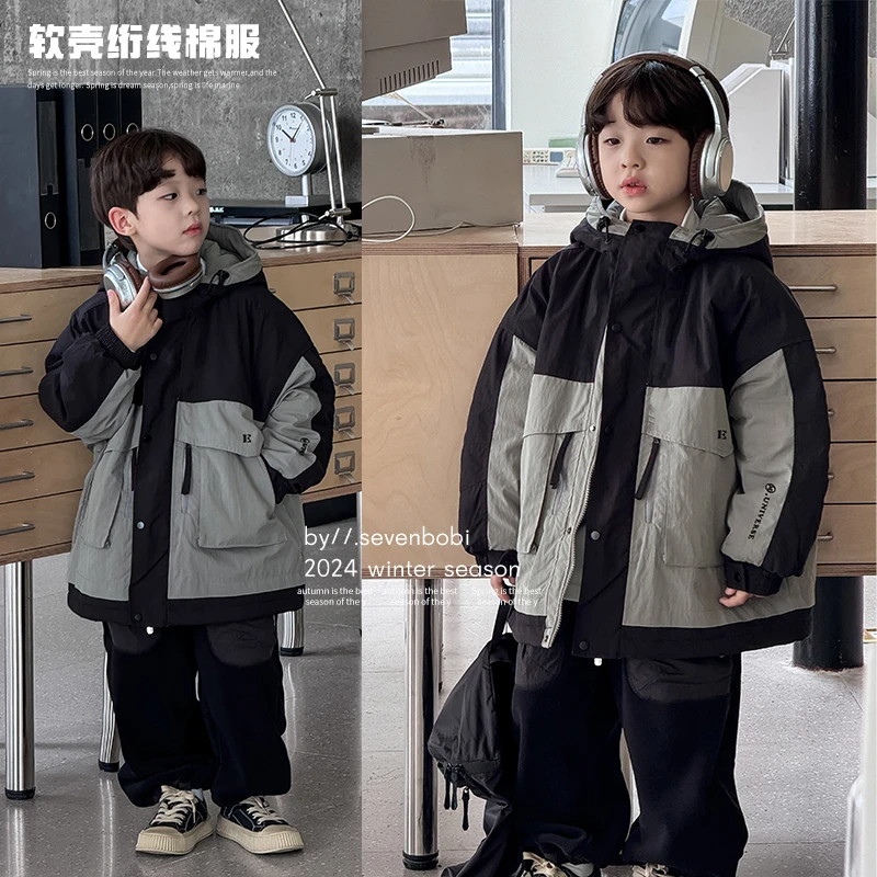 【现货】童装男童加厚棉衣2024冬季新款儿童秋冬装棉服外套棉袄潮