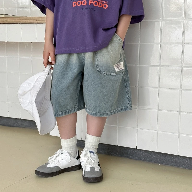 【现货】男童2024新款夏季短裤儿童牛仔短裤中大童休闲裤子韩版