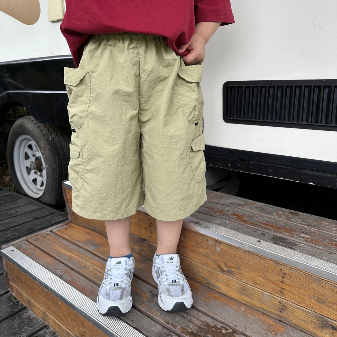 【现货】柒号童仓男童2024夏季新款短裤百搭薄款宽松中大童休闲裤