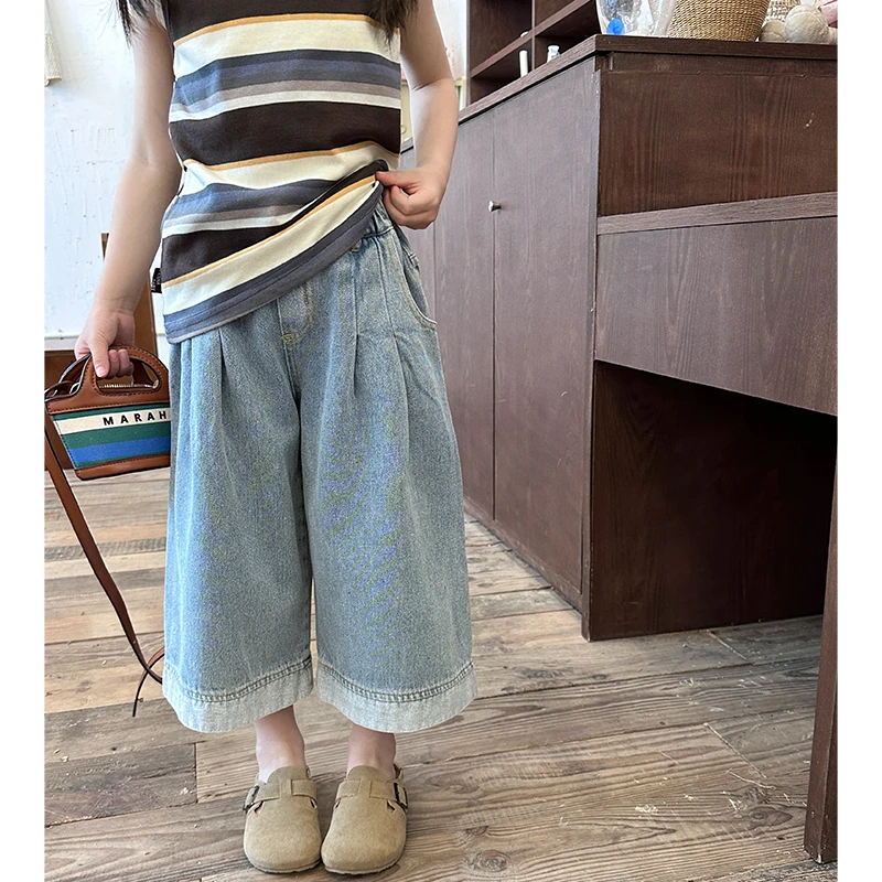 【现货】TINO定制女童牛仔裤儿童长裤中小童休闲裤薄款直筒裤洋气