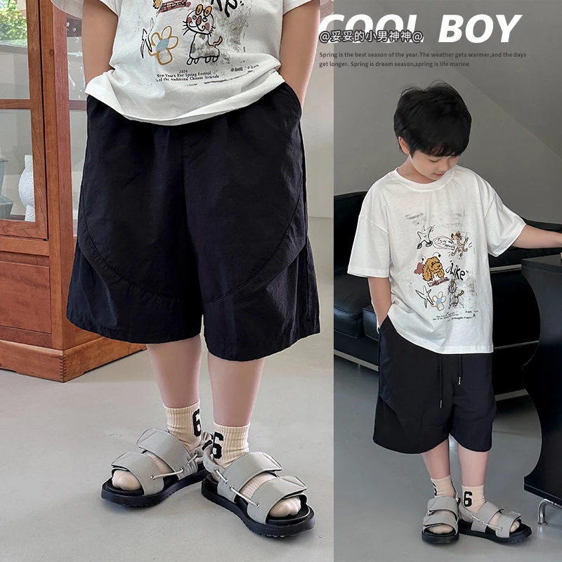 【现货】柒号童仓男童2024夏季新款短裤休闲薄款宽松运动韩版中大童