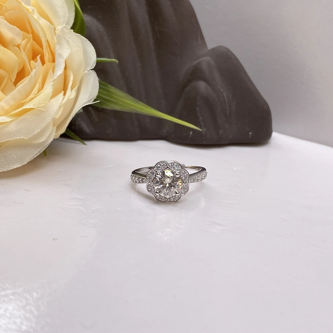 925银莫桑石银制品 【小北严选】莫桑戒指5-17H144X280【约6mm】