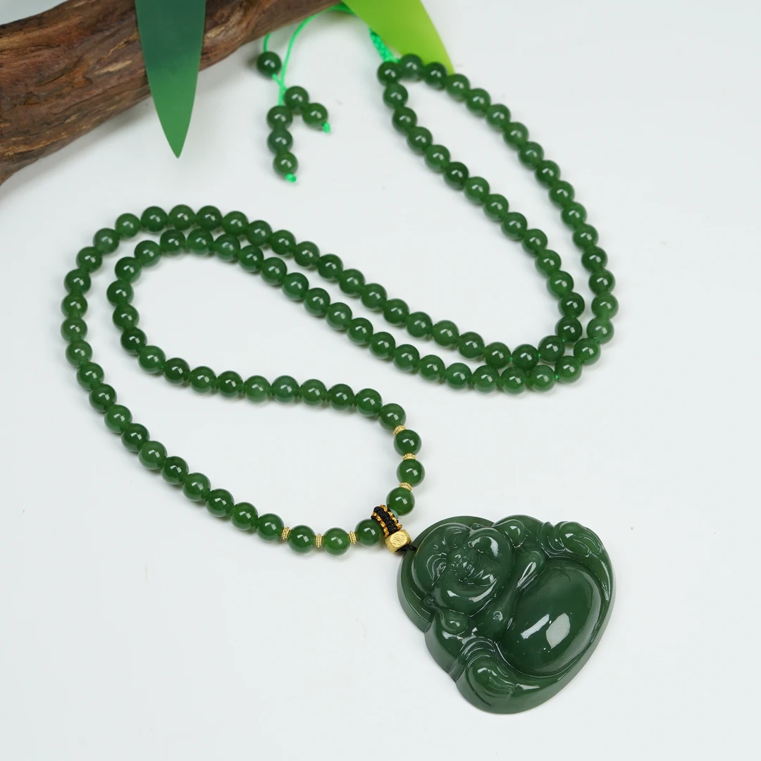 【小北严选】和田玉佛公吊坠12-17H75X181【多样性发一件】带珠链