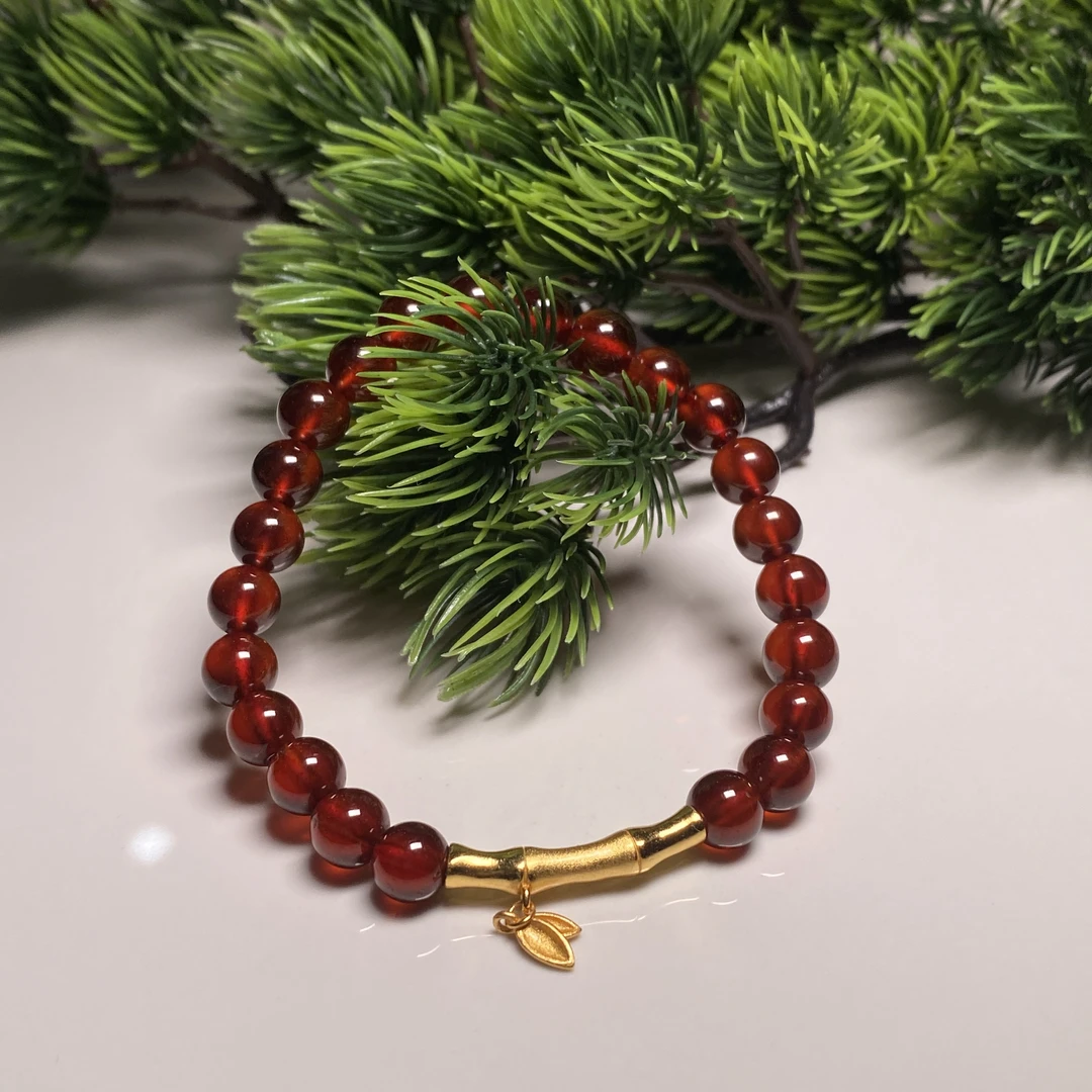 【小北好物】石榴石DIY单圈圆珠手串-16QK09X45【尺寸约7mm+】