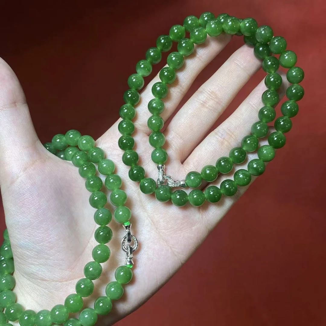 【小北好物】和田玉圆珠项链-16QH08X621【多样性发一件】约8mm