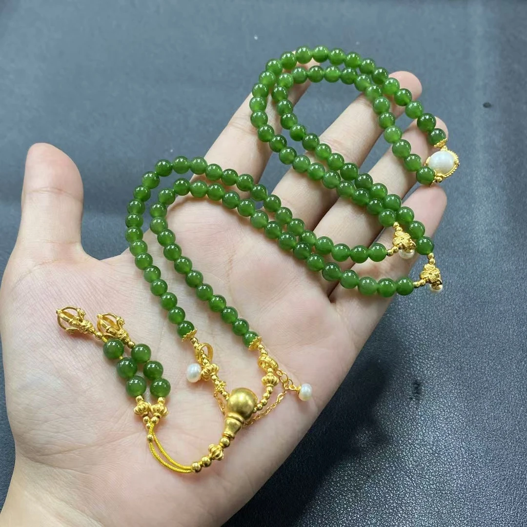 【小北好物】和田玉DIY珠链-16QH54X228【多样性发一件】约5mm