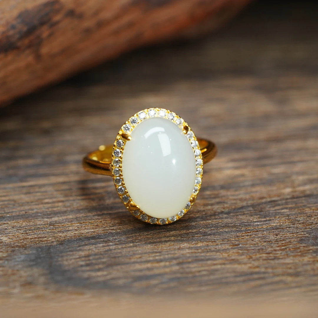 【小北好物】S925银和田玉戒指 QH10X824【多样性发一】约10*14mm