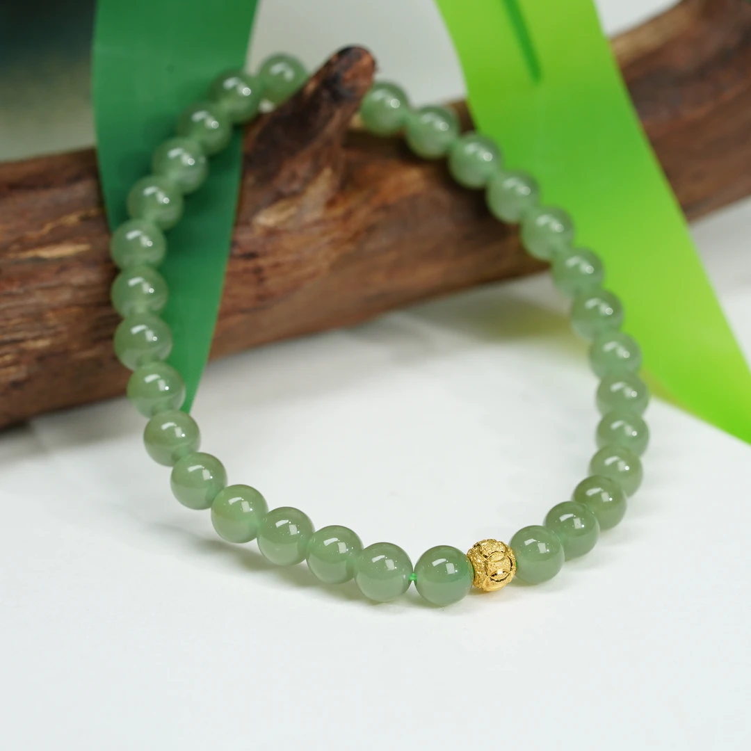 【小北珠宝】和田玉DIY单圈手串3-17H14X297【多样性发一件】约5mm+