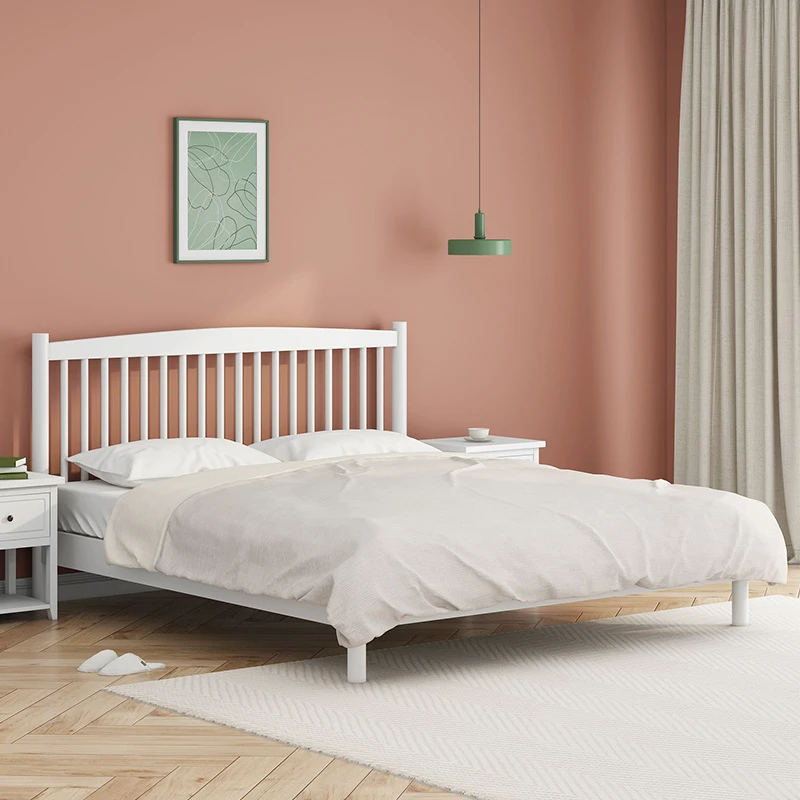 卓誉冠【丹丹严选】实木进口橡胶木北欧简约实木床主卧温莎床双人床