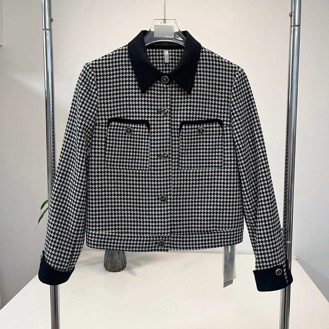 M1337 品牌女装千鸟格小香风春秋外套时尚气质百搭法式温柔百搭