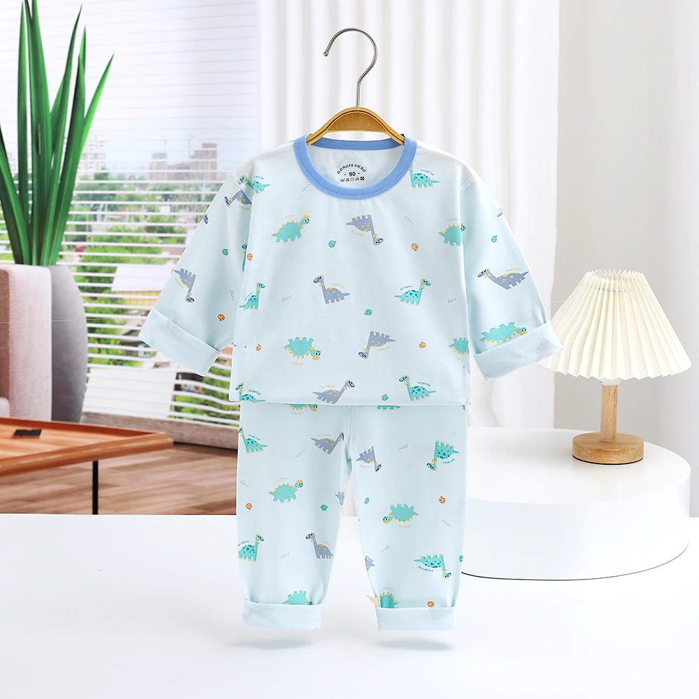 秋衣秋裤宝宝纯棉无骨秋衣裤套装内衣家居服儿童秋裤