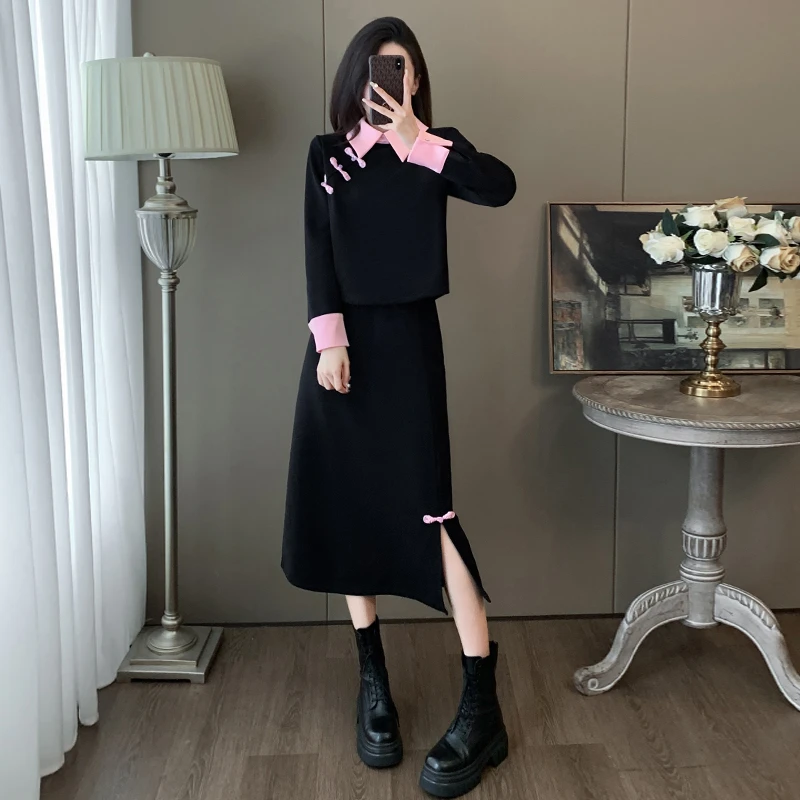 2024新款气质套装裙显瘦高腰中国风套装减龄中式国风女装套装秋季