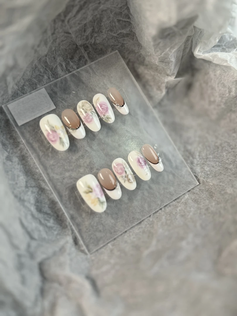 【玫瑰雾起】国风高级氛围感水彩手绘穿戴甲