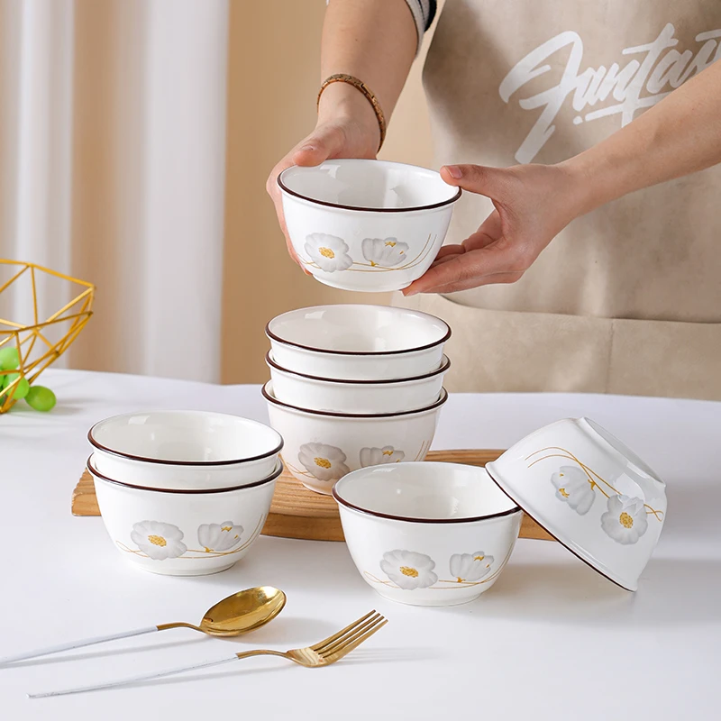 4.5英寸岁月静好米饭碗8个装 破损联系客服