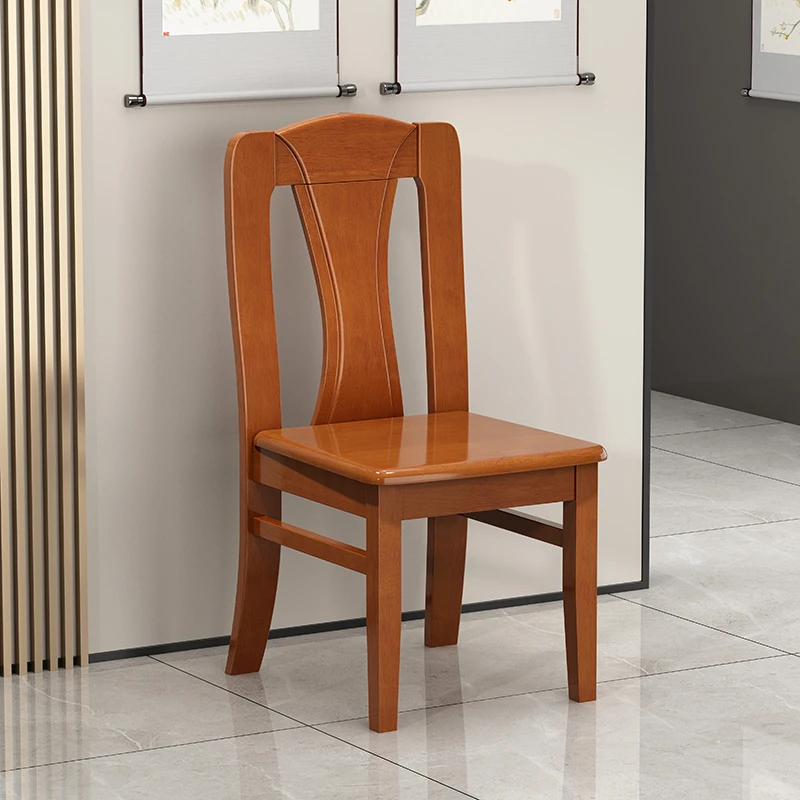 全实木餐椅家用现代中式餐厅休闲木质靠背原木椅子饭店简约餐桌椅