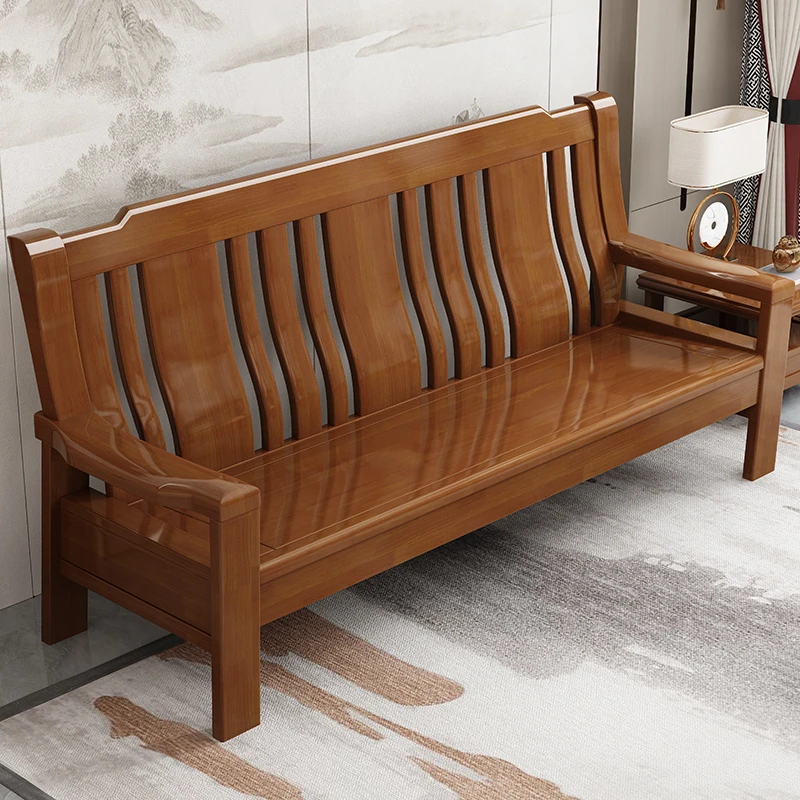 中式全实木沙发组合客厅三人位简约冬夏两用经济型办公小户型家用