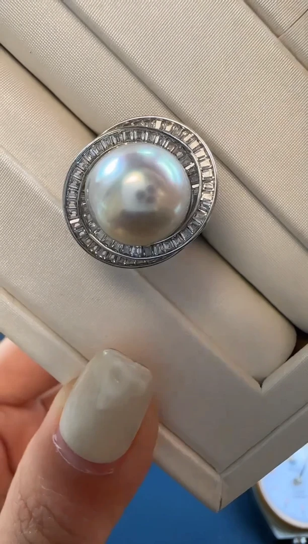 【闪购商品】海水珍珠戒指银S925镶嵌11-12