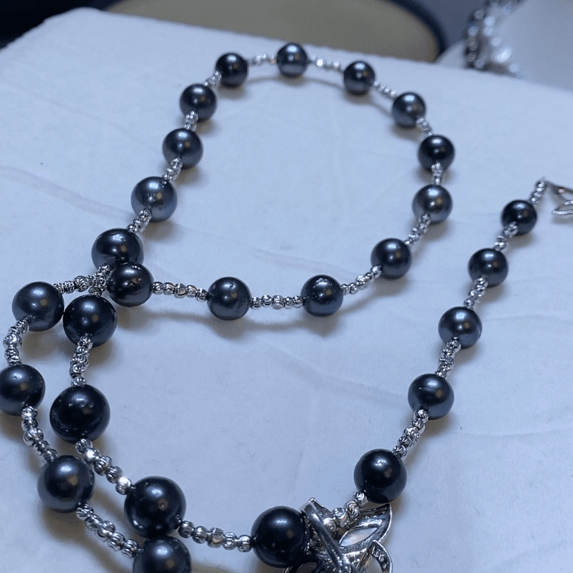 【闪购商品】海水珍珠毛衣链银S925镶嵌