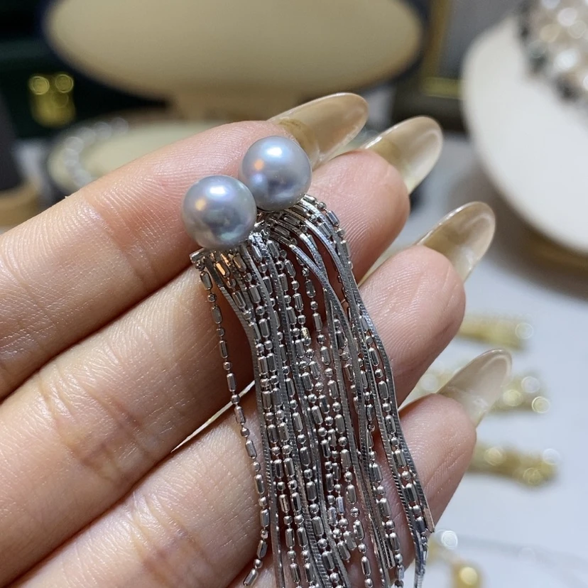 【闪购商品】海水珍珠耳饰银S925镶嵌