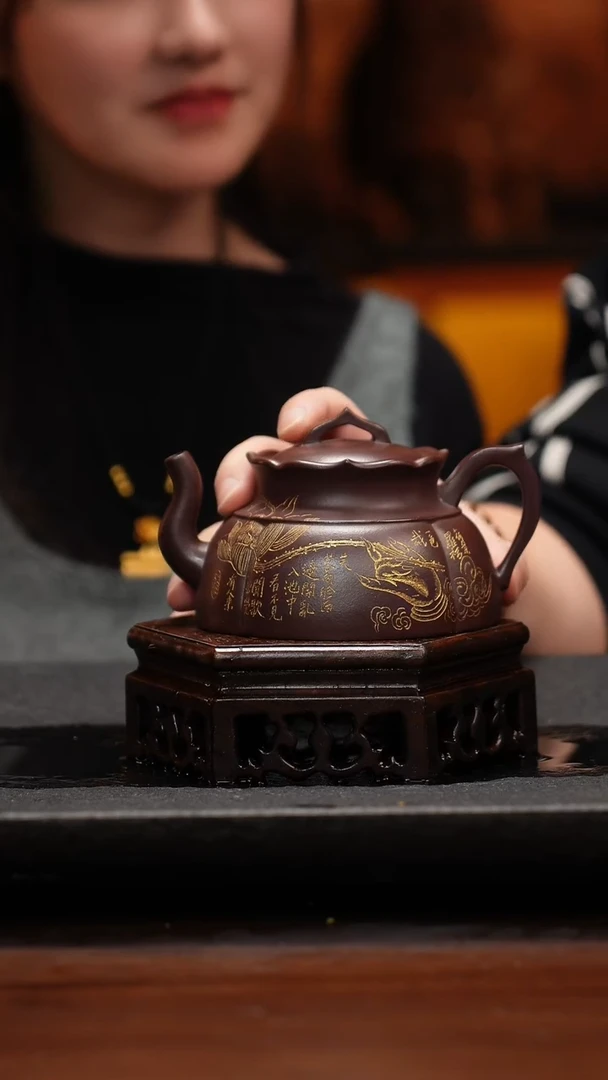 【闪购商品】紫砂茶壶39 僧帽,RQX,枣红泥