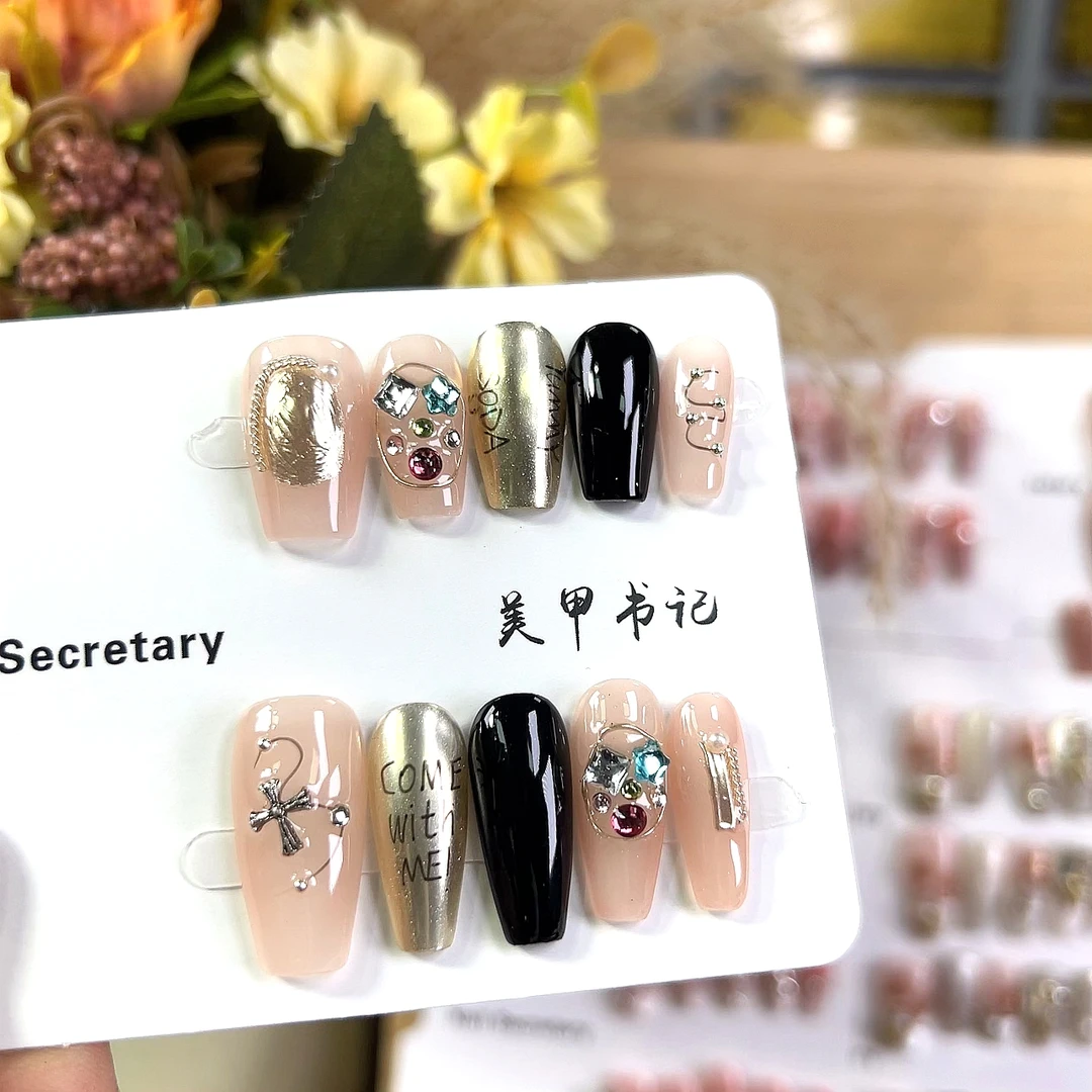 【甜酷辣妹】纯手工穿戴甲辣妹风美甲贴可拆卸指甲片