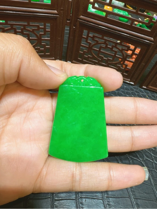 合金吊坠 满绿吊坠平安无事牌