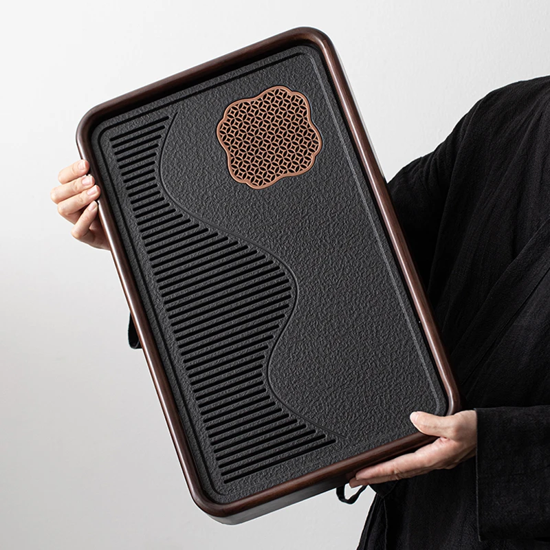 仿乌金石茶盘轻奢家用茶具功夫茶台盘客厅储排沥水干泡台茶杯托盘