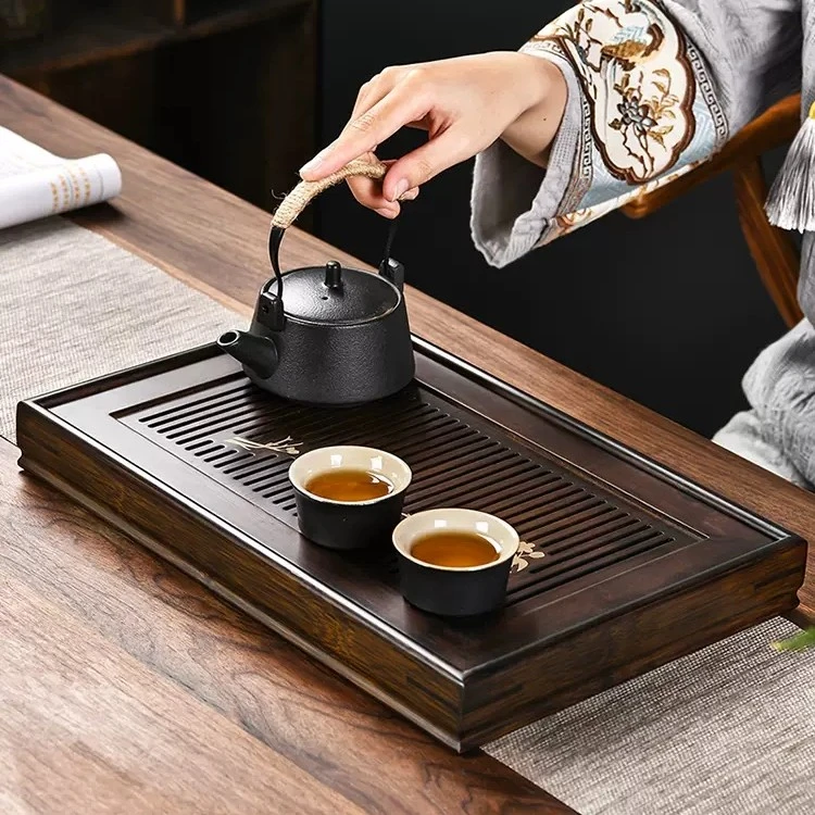 楠歌竹制功夫茶盘储水式茶具家用小茶台茶海实木干泡轻奢现代托盘