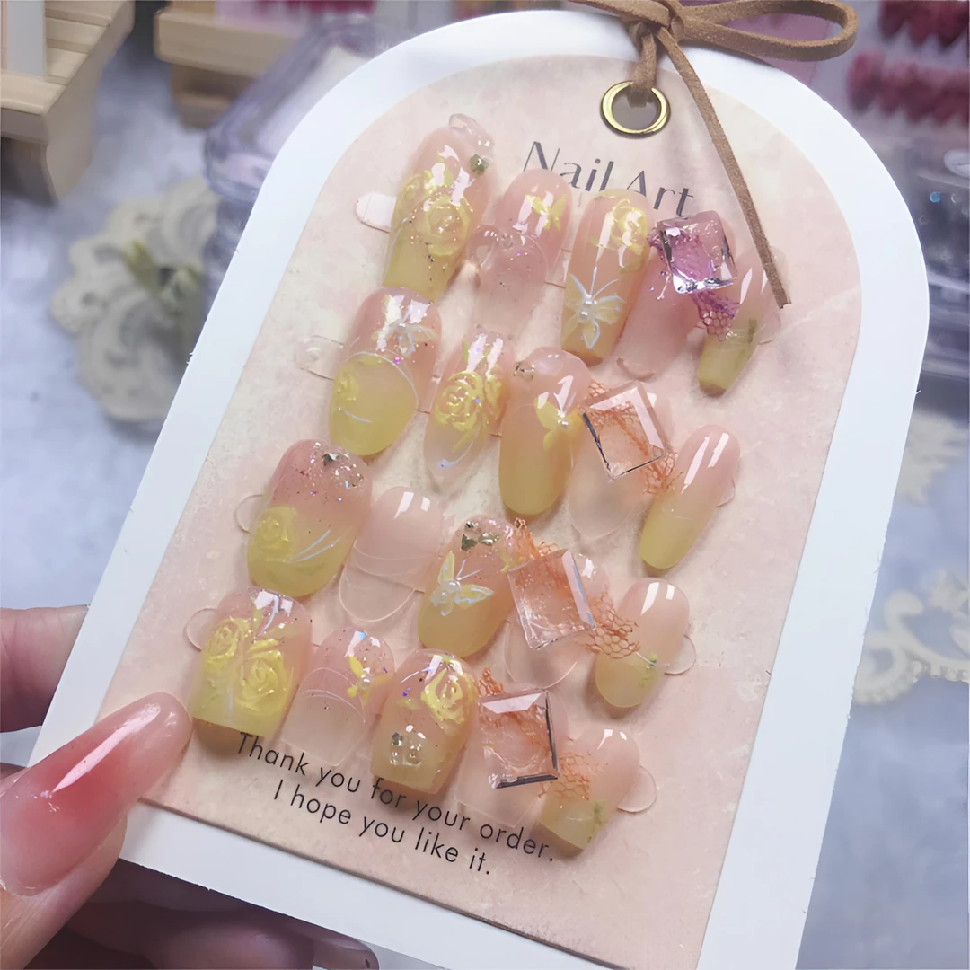 【黄亦玫】纯手工穿戴甲轻奢高级手工通勤款可拆卸式穿戴甲甲片