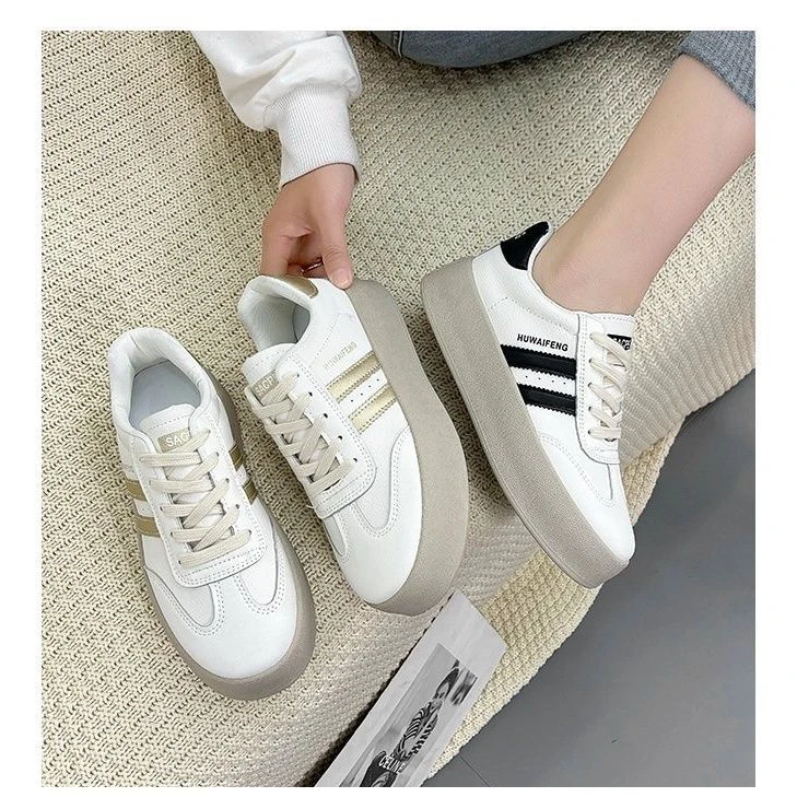 爆款德训鞋透气厚底小白女鞋百搭女款休闲运动板鞋子6690（8架）