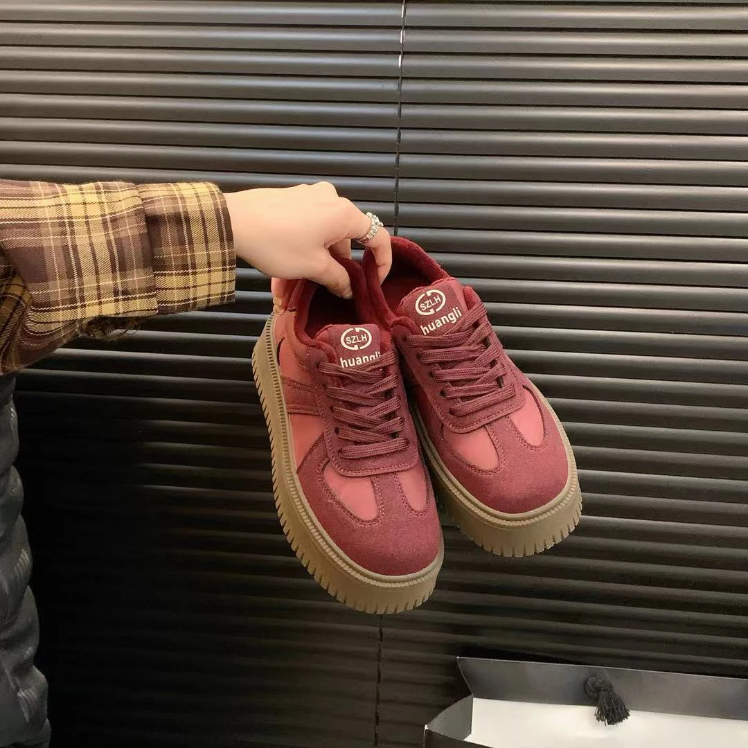 2024 冬季加绒厚底5.5厘米左右板鞋女加棉12-1