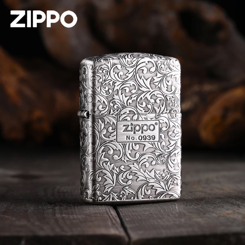 ZIPPO打火机正版做旧盔甲五面唐草富贵花男士高档限量官方礼