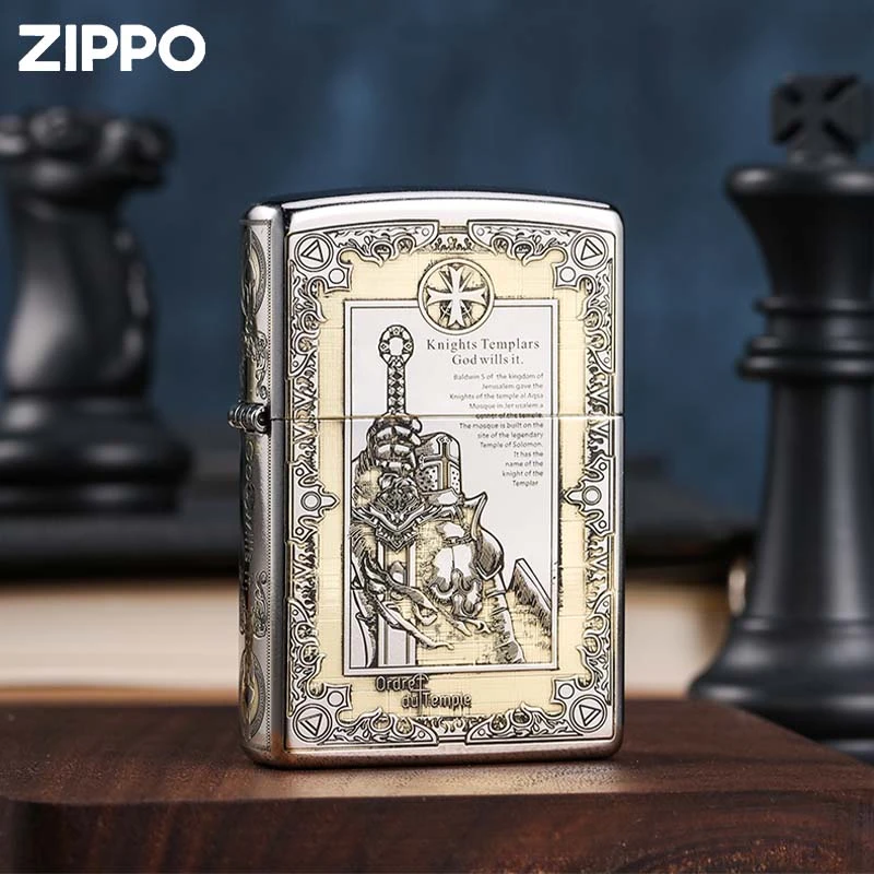 zippo正版打火机 骑士七准则雕刻系列芝宝正品原装防风男士打火机