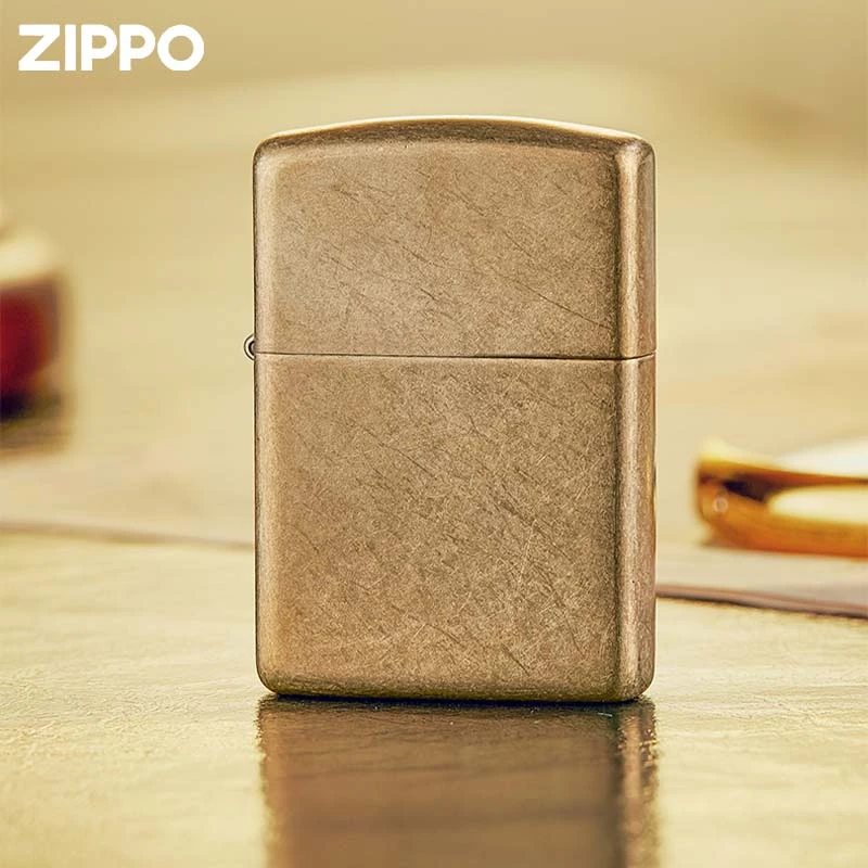 zippo同款打火机点燃我铠甲机 美国原装厚壳花砂金色温暖你刻字