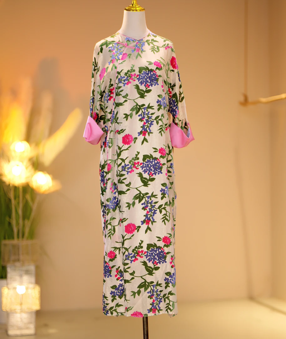 桑蚕丝高定时尚气质连衣裙2404023