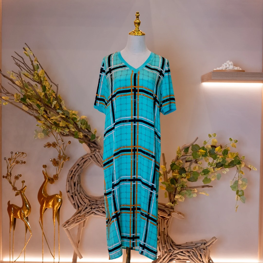 高定时尚气质桑蚕丝连衣裙23090026