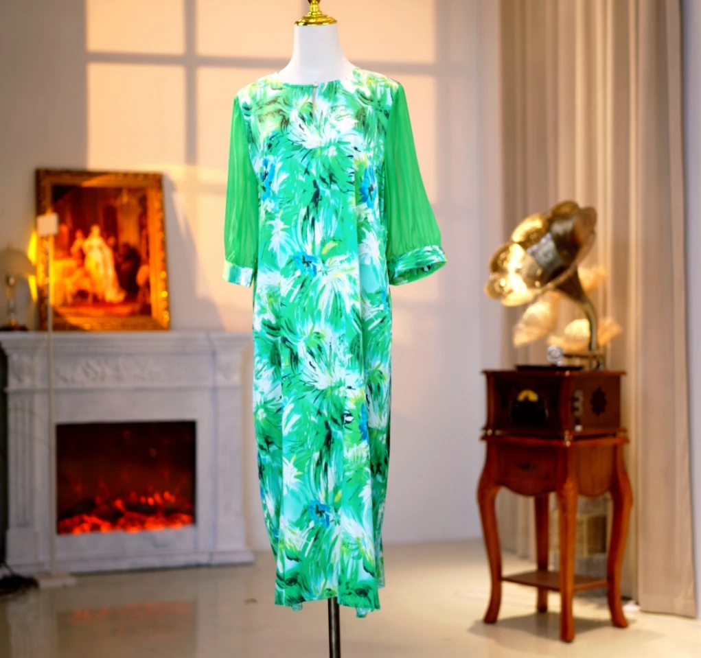 桑蚕丝高定时尚气质减龄优雅连衣裙 250090