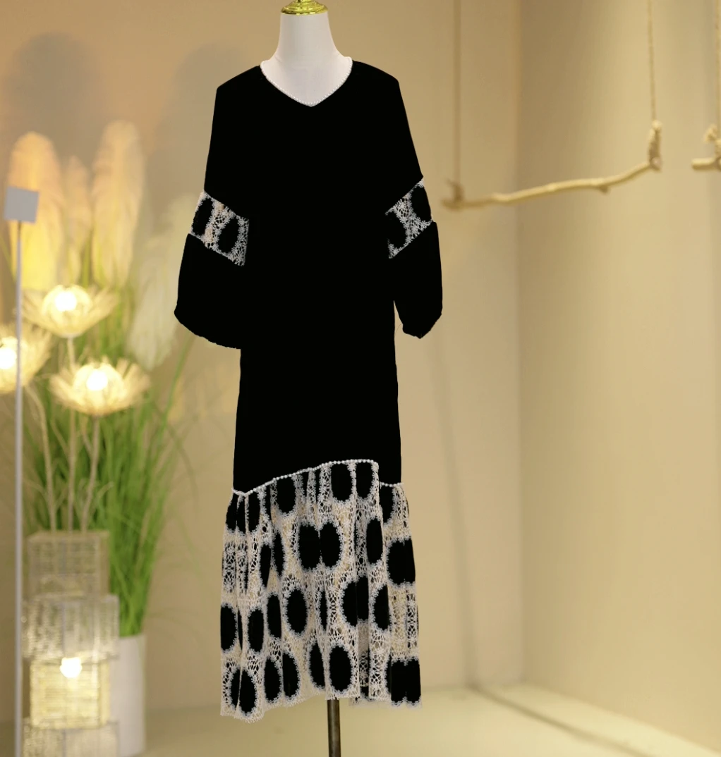 丝绒高定时尚气质连衣裙  2409004