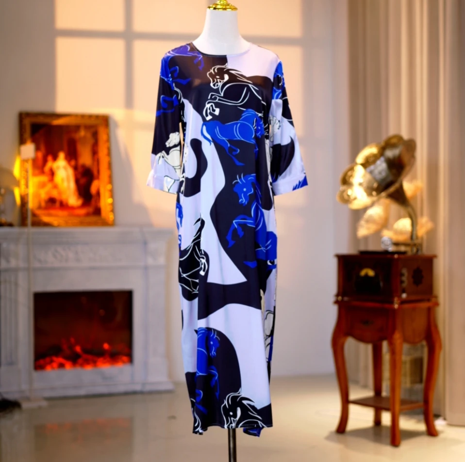 桑蚕丝高定时尚气质减龄修身连衣裙 250067