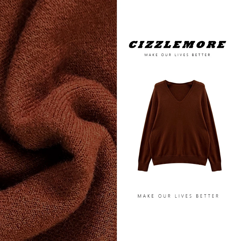 【班尼】V领羊毛内搭高级感软糯无缝一体针织衫