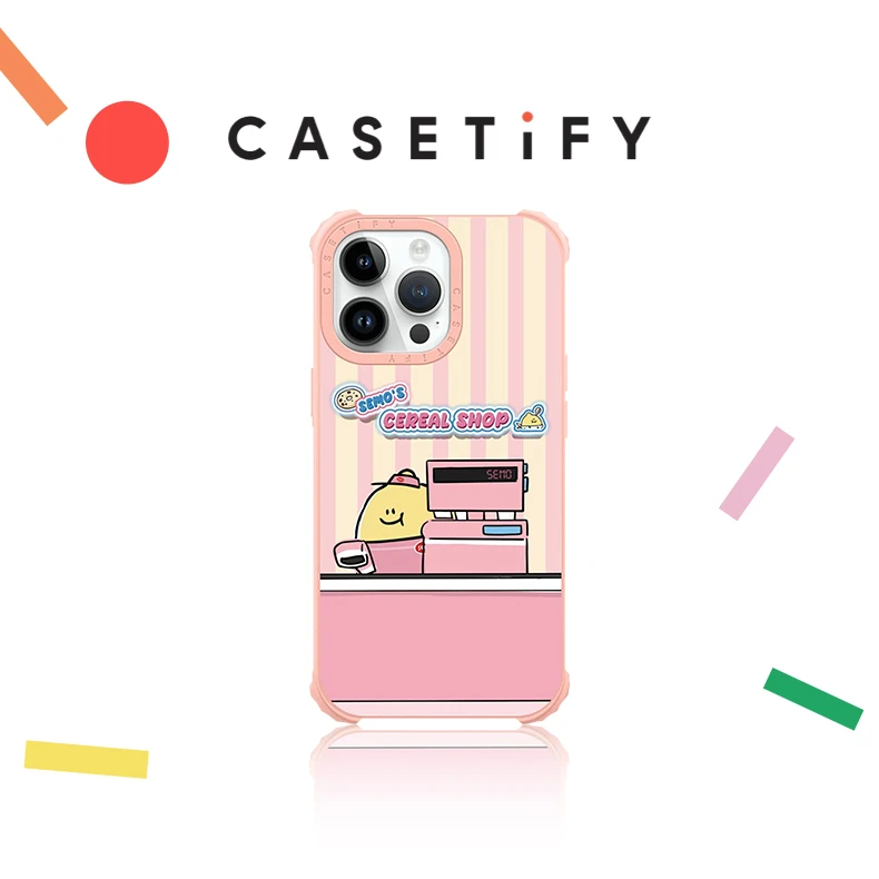 CASETiFY semo麦片店iPhone14/13/Plus/Pro/Max玫瑰色边框手机壳